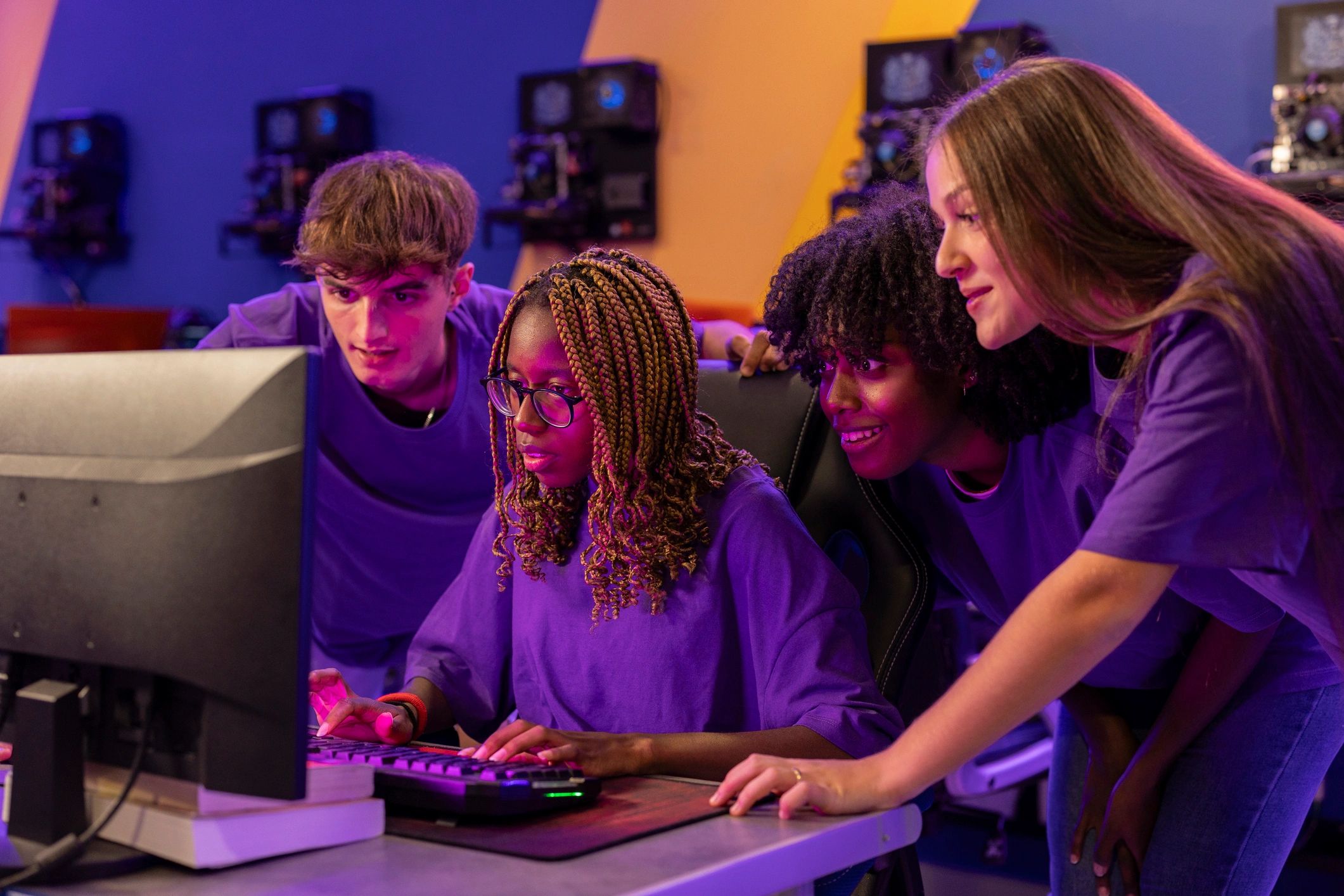 diverse students learning online game design
